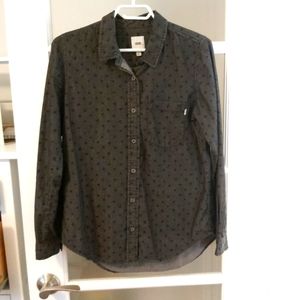 Vans womens button up grey shirt - size small